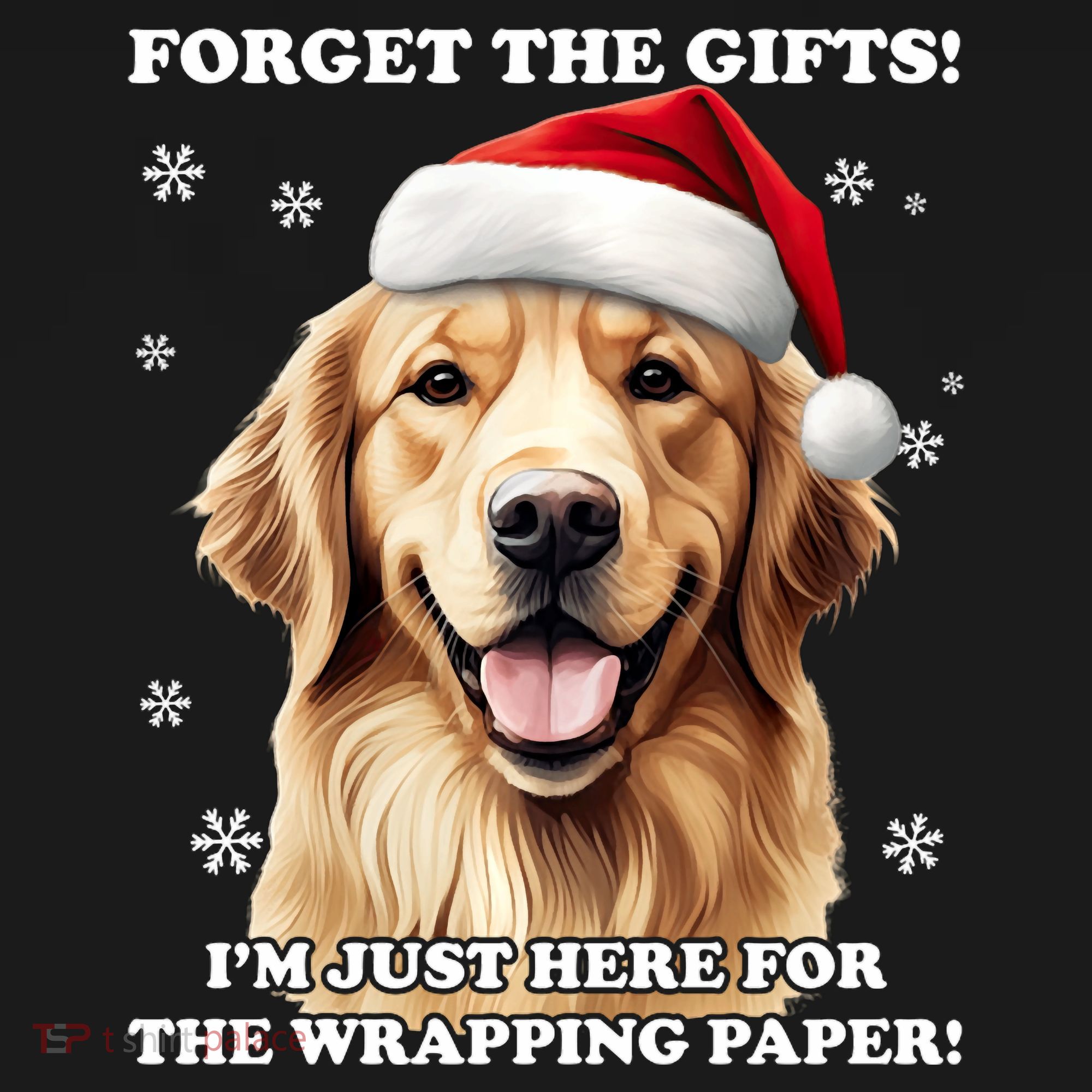 Golden Retriever With Christmas Hat For Funny Dog Christmas Sweatshirt