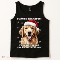 Golden Retriever With Christmas Hat For Funny Dog Christmas Tank Top thumb 2