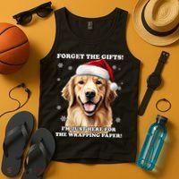 Golden Retriever With Christmas Hat For Funny Dog Christmas Tank Top thumb 4