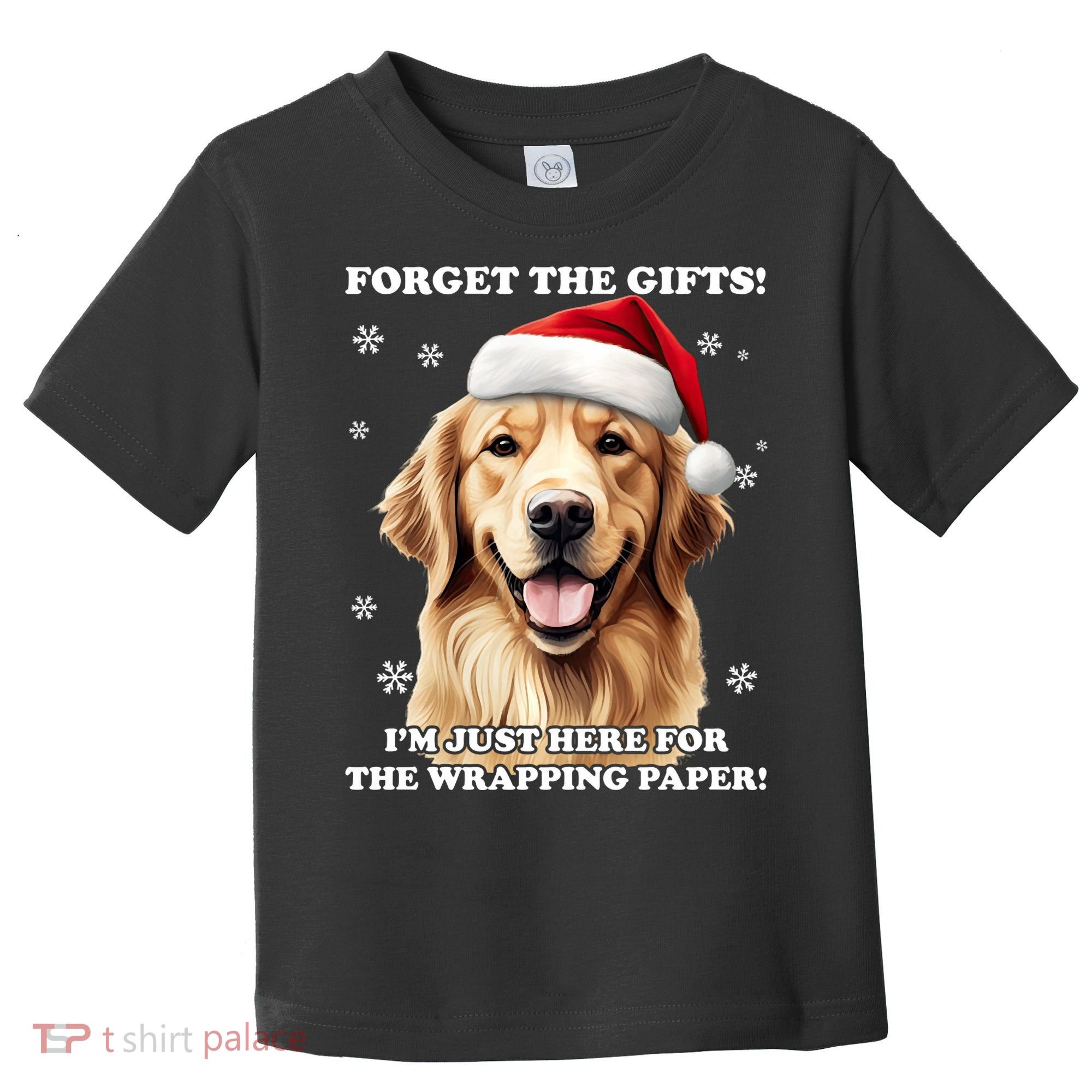 Golden Retriever With Christmas Hat For Funny Dog Christmas Toddler T-Shirt