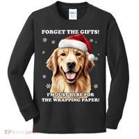 Golden Retriever With Christmas Hat For Funny Dog Christmas Kids Long Sleeve Shirt thumb 0