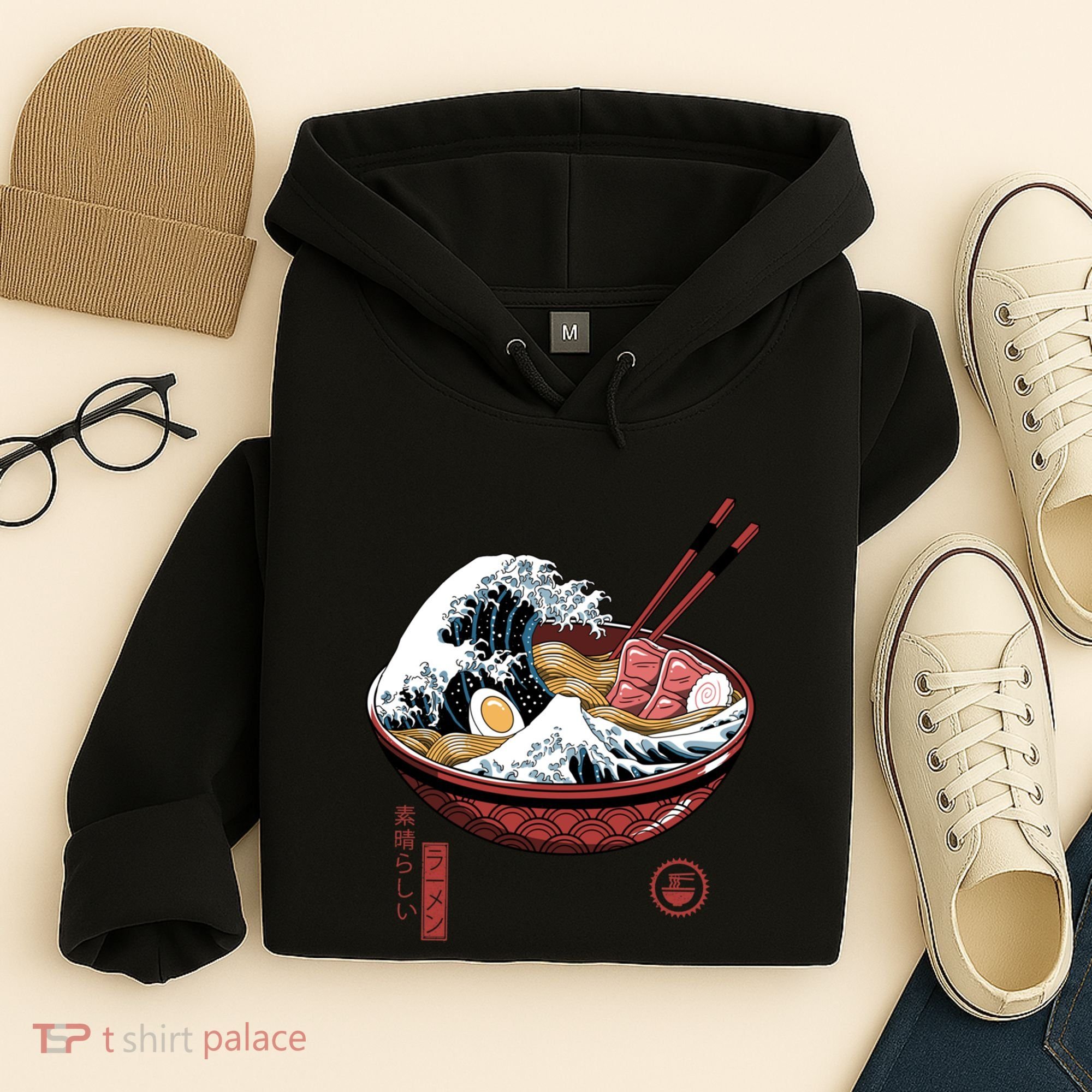 Great Ramen Wave White Hoodie
