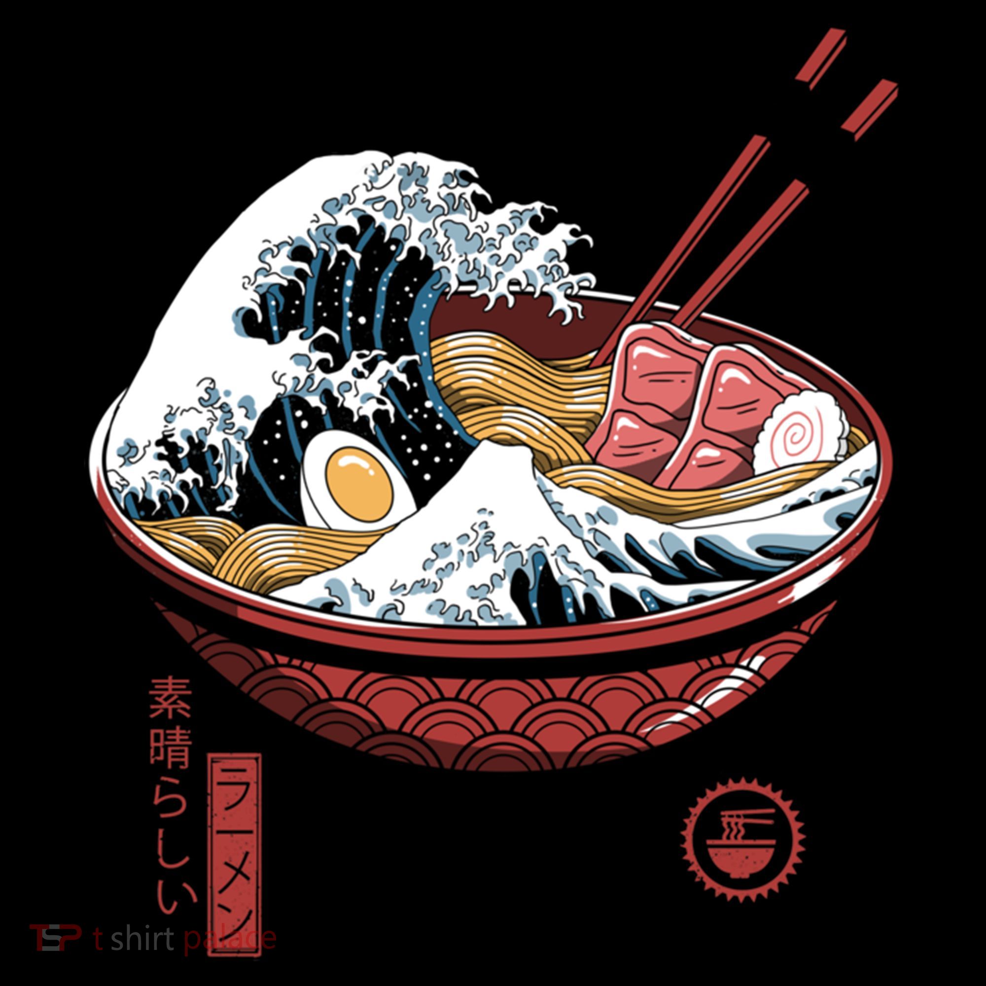 Great Ramen Wave White Long Sleeve Shirt