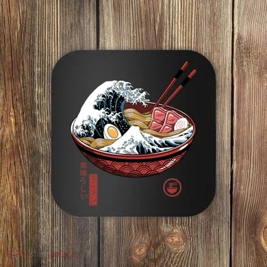 Great Ramen Wave White Coaster