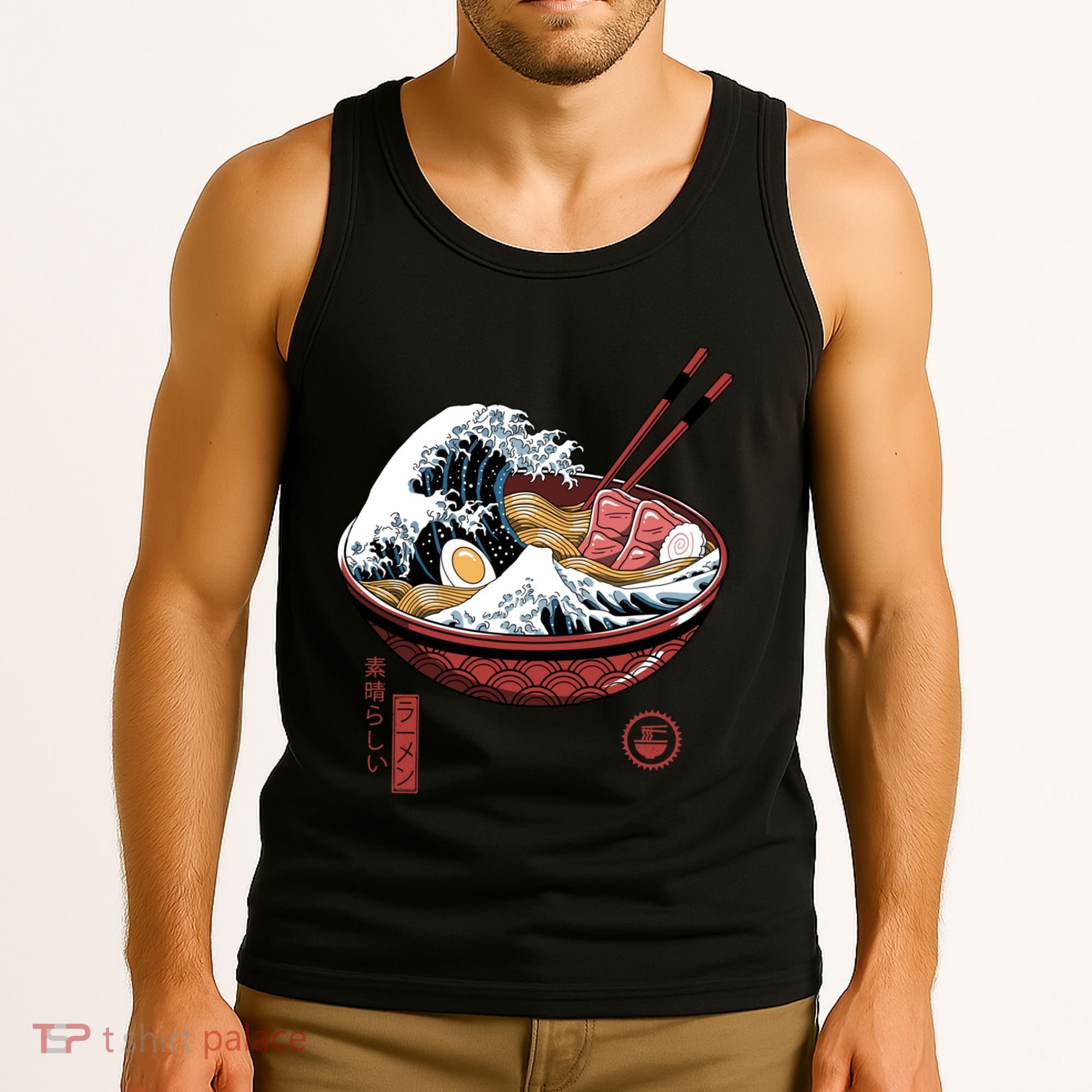 Great Ramen Wave White Tank Top