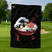 Great Ramen Wave White Golf Towel thumb 1