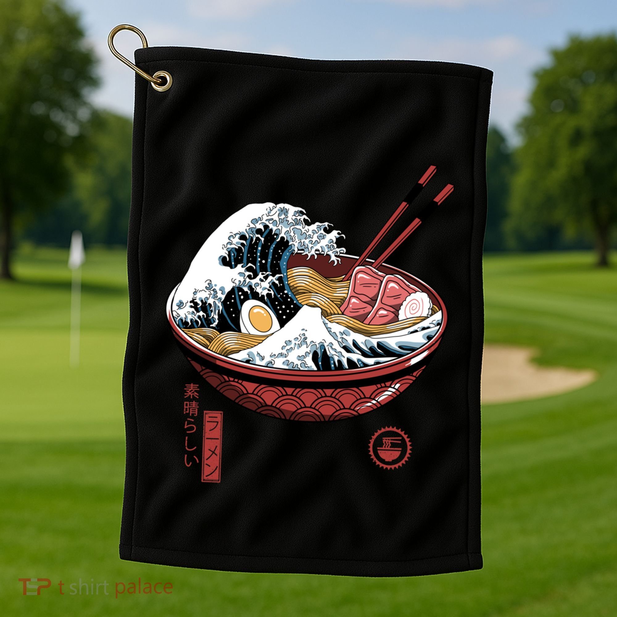 Great Ramen Wave White Golf Towel