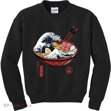 Great Ramen Wave White Kids Sweatshirt