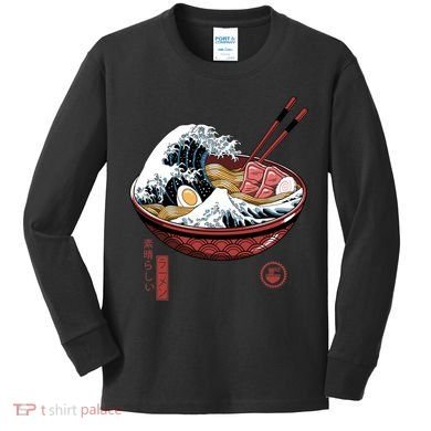Great Ramen Wave White Kids Long Sleeve Shirt