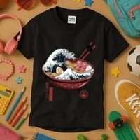 Great Ramen Wave White Kids T-Shirt thumb 3