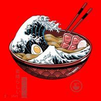 Great Ramen Wave White Santa Hat thumb 1