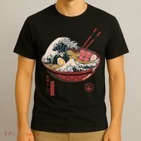 Great Ramen Wave Off Kanagawa Funny Japanese Food T-Shirt thumb 3