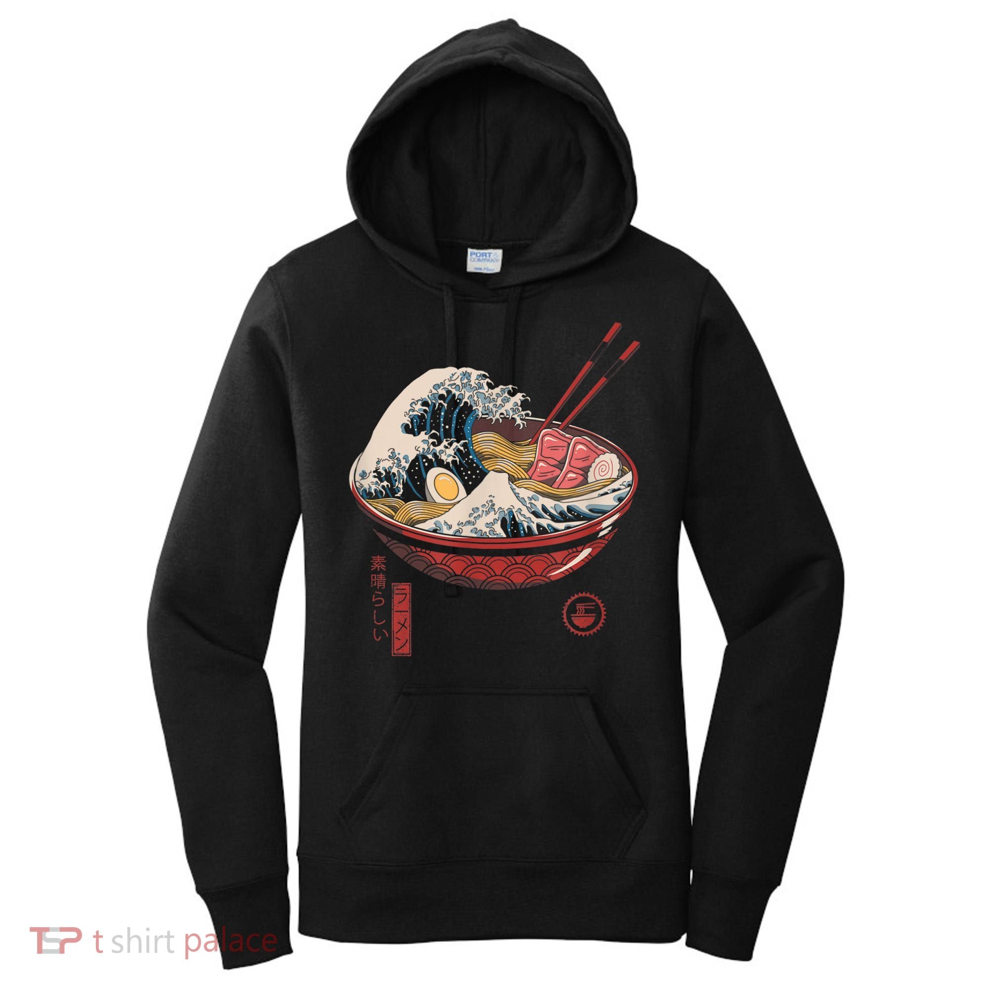 Great Ramen Wave Off Kanagawa Funny Japanese Food Women's Hoodie