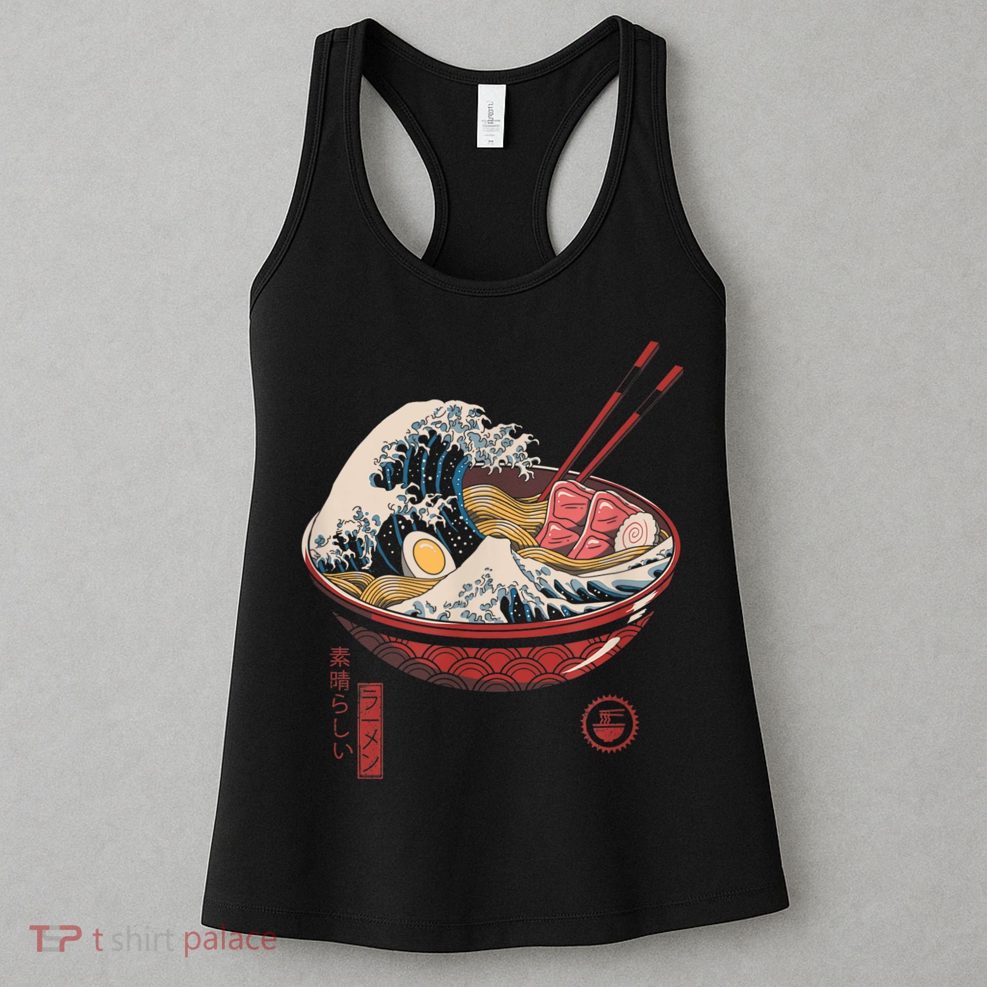 Great Ramen Wave Off Kanagawa Funny Japanese Food Women's Tank Top