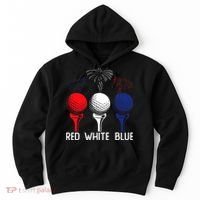 Golf Red White Blue Us Flag Patriotic 4th Of July Hoodie thumb 0
