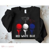 Golf Red White Blue Us Flag Patriotic 4th Of July Sweatshirt thumb 2