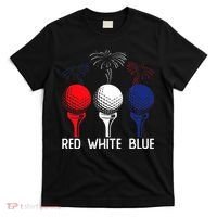 Golf Red White Blue Us Flag Patriotic 4th Of July T-Shirt thumb 0
