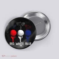 Golf Red White Blue Us Flag Patriotic 4th Of July Button thumb 0