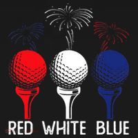 Golf Red White Blue Us Flag Patriotic 4th Of July Women's Hoodie thumb 2