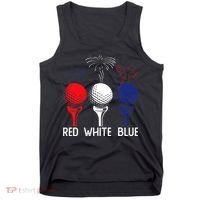 Golf Red White Blue Us Flag Patriotic 4th Of July Tank Top thumb 0