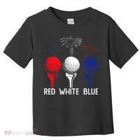 Golf Red White Blue Us Flag Patriotic 4th Of July Toddler T-Shirt thumb 0