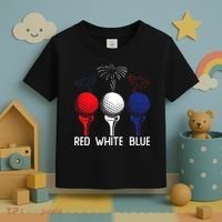 Golf Red White Blue Us Flag Patriotic 4th Of July Toddler T-Shirt thumb 3
