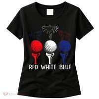 Golf Red White Blue Us Flag Patriotic 4th Of July Women's T-Shirt thumb 0