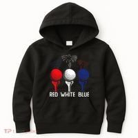 Golf Red White Blue Us Flag Patriotic 4th Of July Kids Hoodie thumb 0