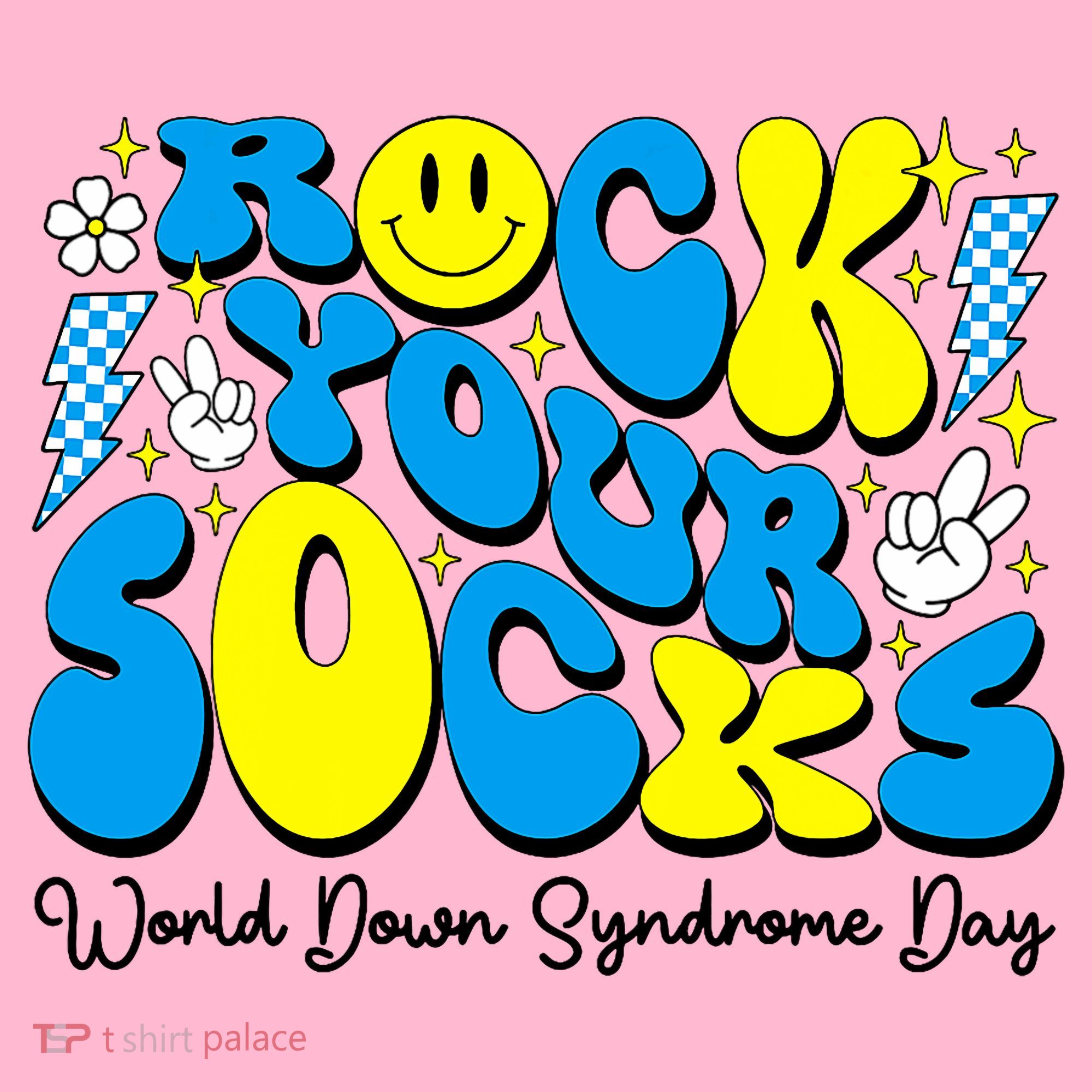 Groovy Rock Your Socks World Down Syndrome Awareness Day Coaster