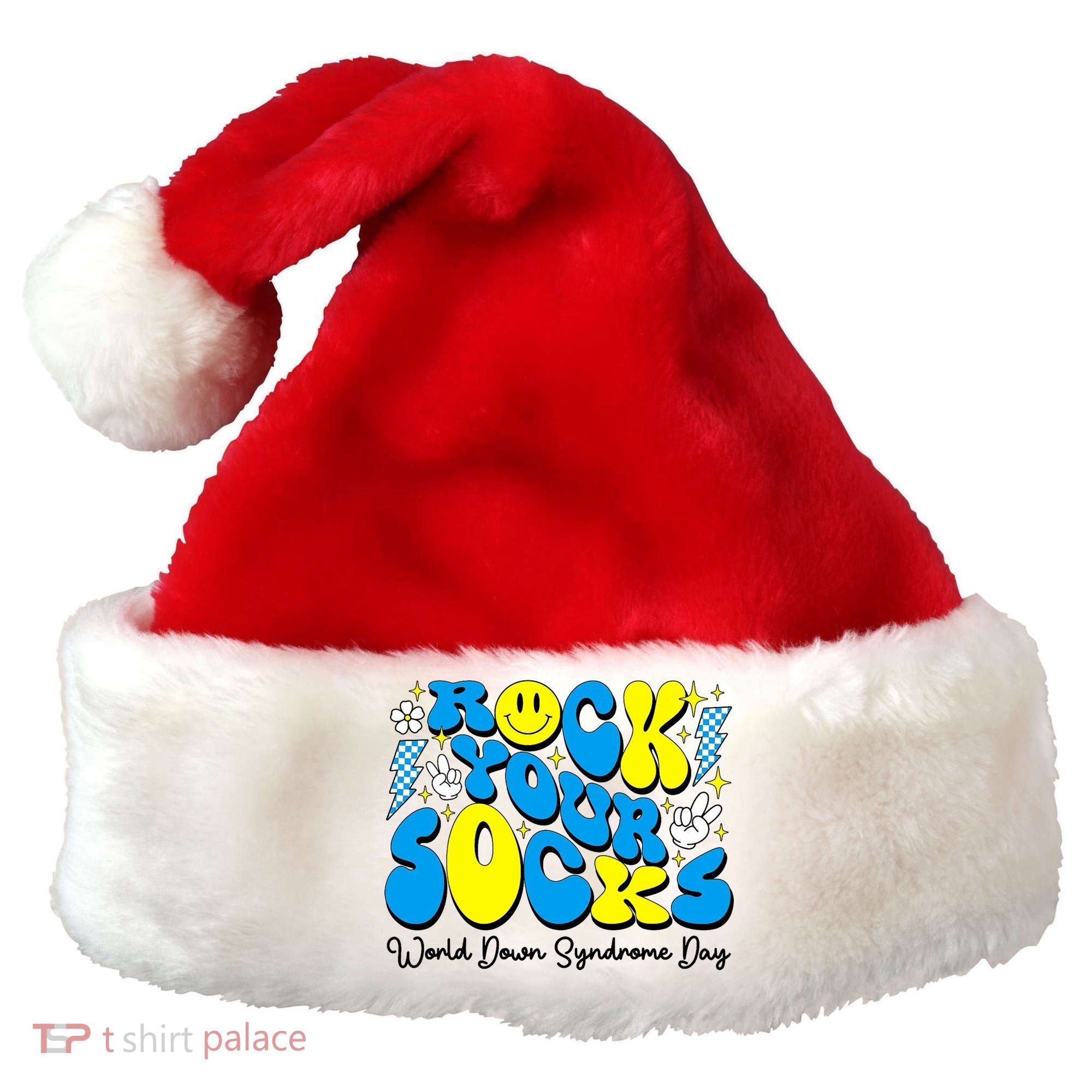 Groovy Rock Your Socks World Down Syndrome Awareness Day Santa Hat