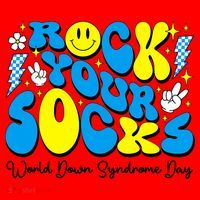 Groovy Rock Your Socks World Down Syndrome Awareness Day Santa Hat thumb 1