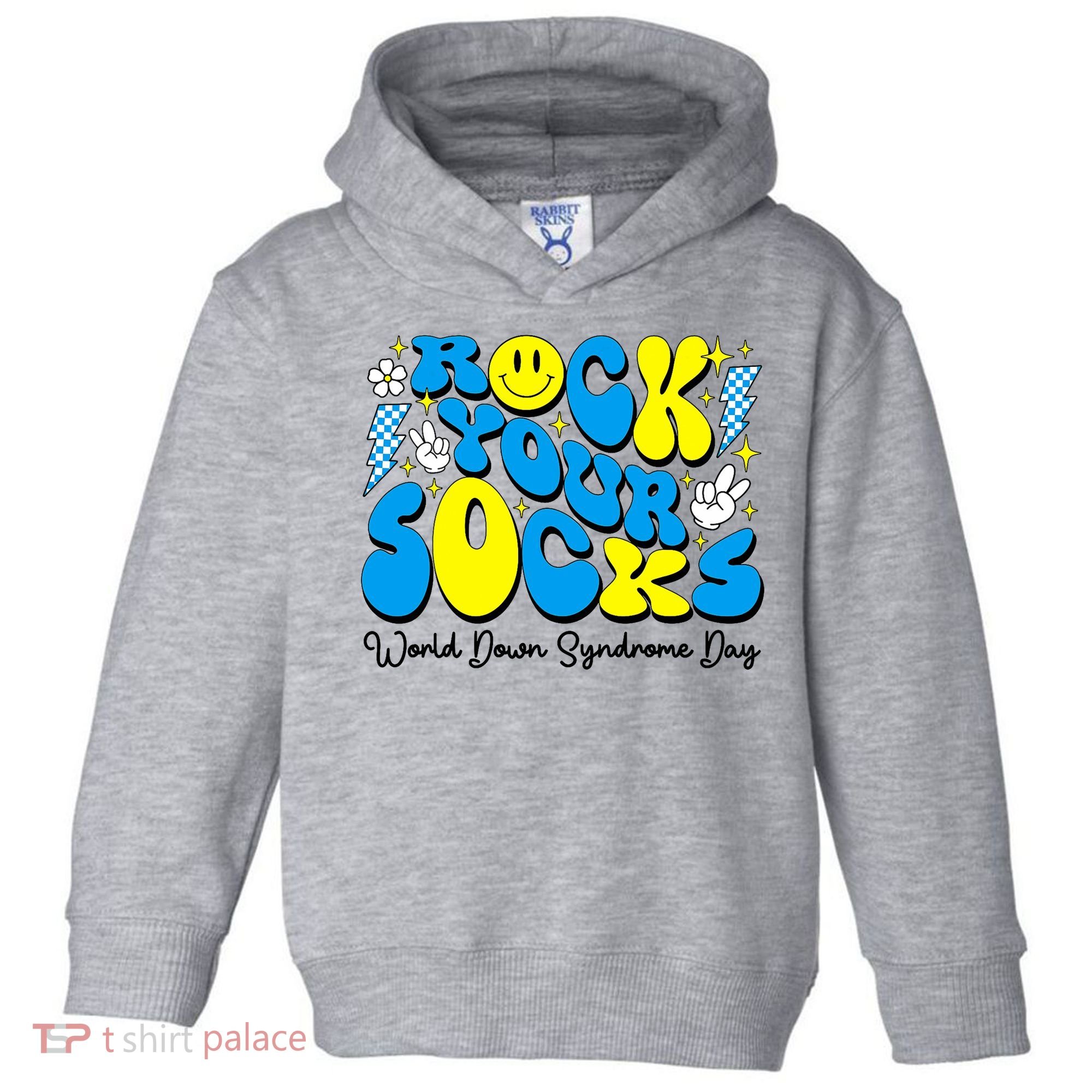 Groovy Rock Your Socks World Down Syndrome Awareness Day Toddler Hoodie