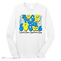 Groovy Rock Your Socks World Down Syndrome Awareness Day Long Sleeve Shirt thumb 0