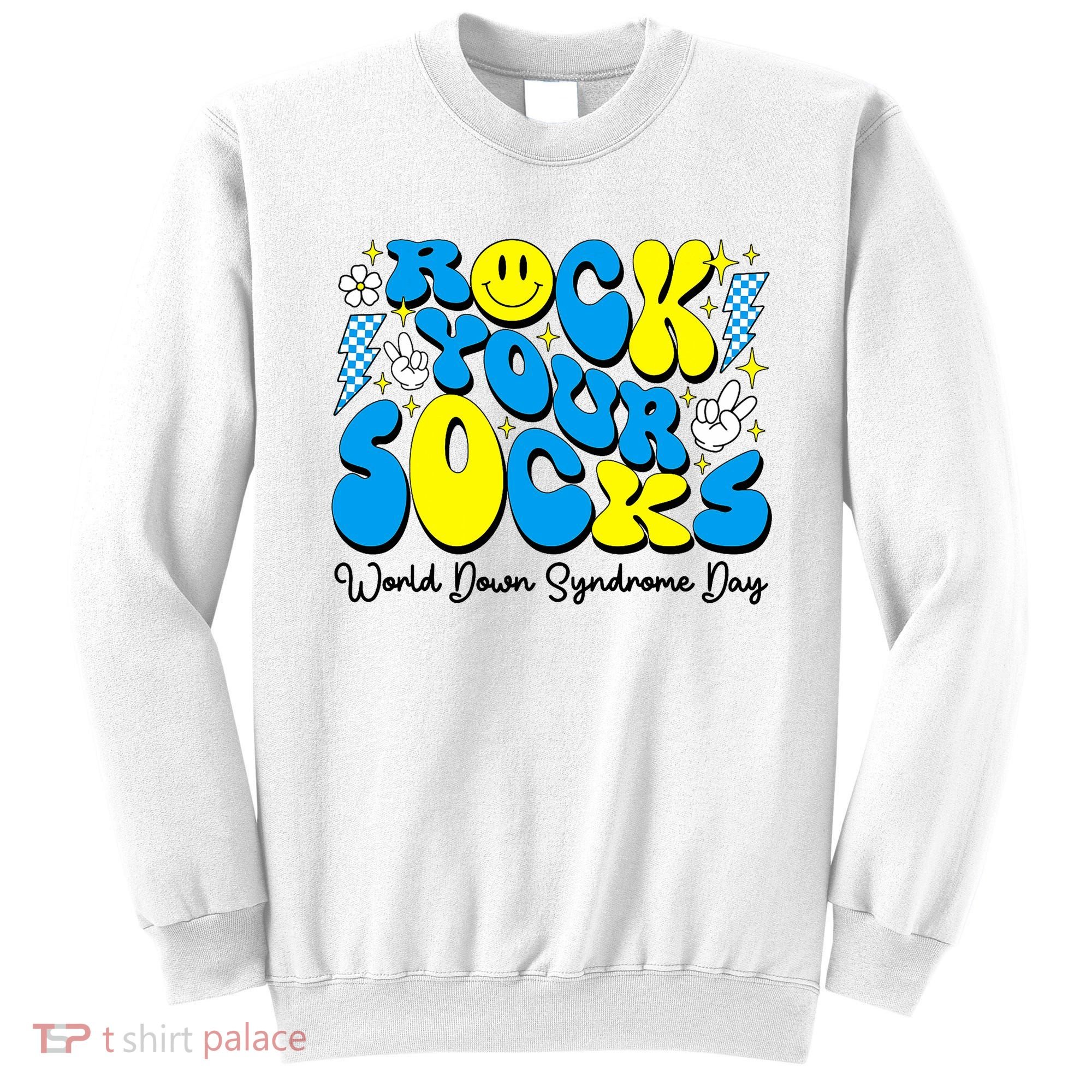 Groovy Rock Your Socks World Down Syndrome Awareness Day Sweatshirt