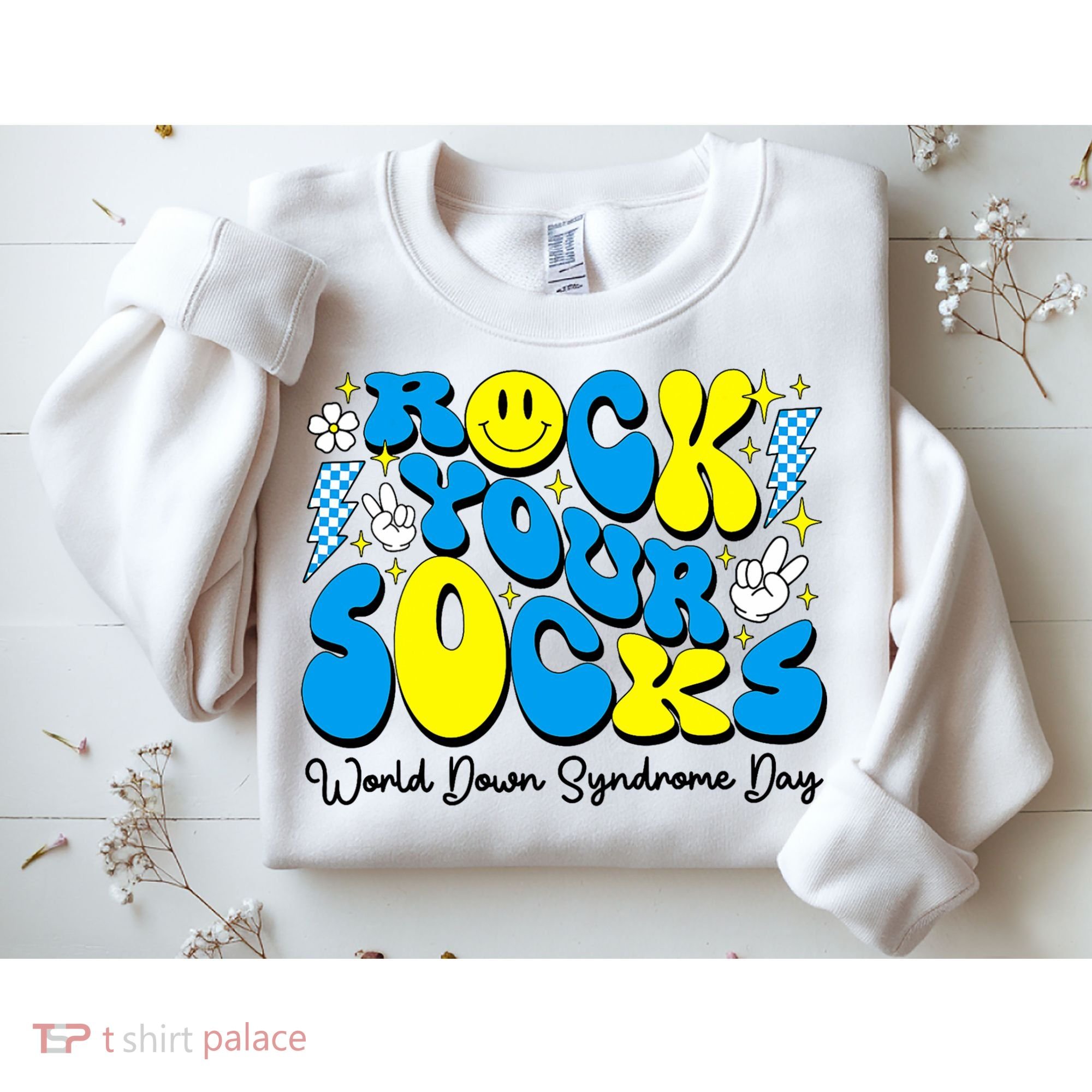 Groovy Rock Your Socks World Down Syndrome Awareness Day Sweatshirt