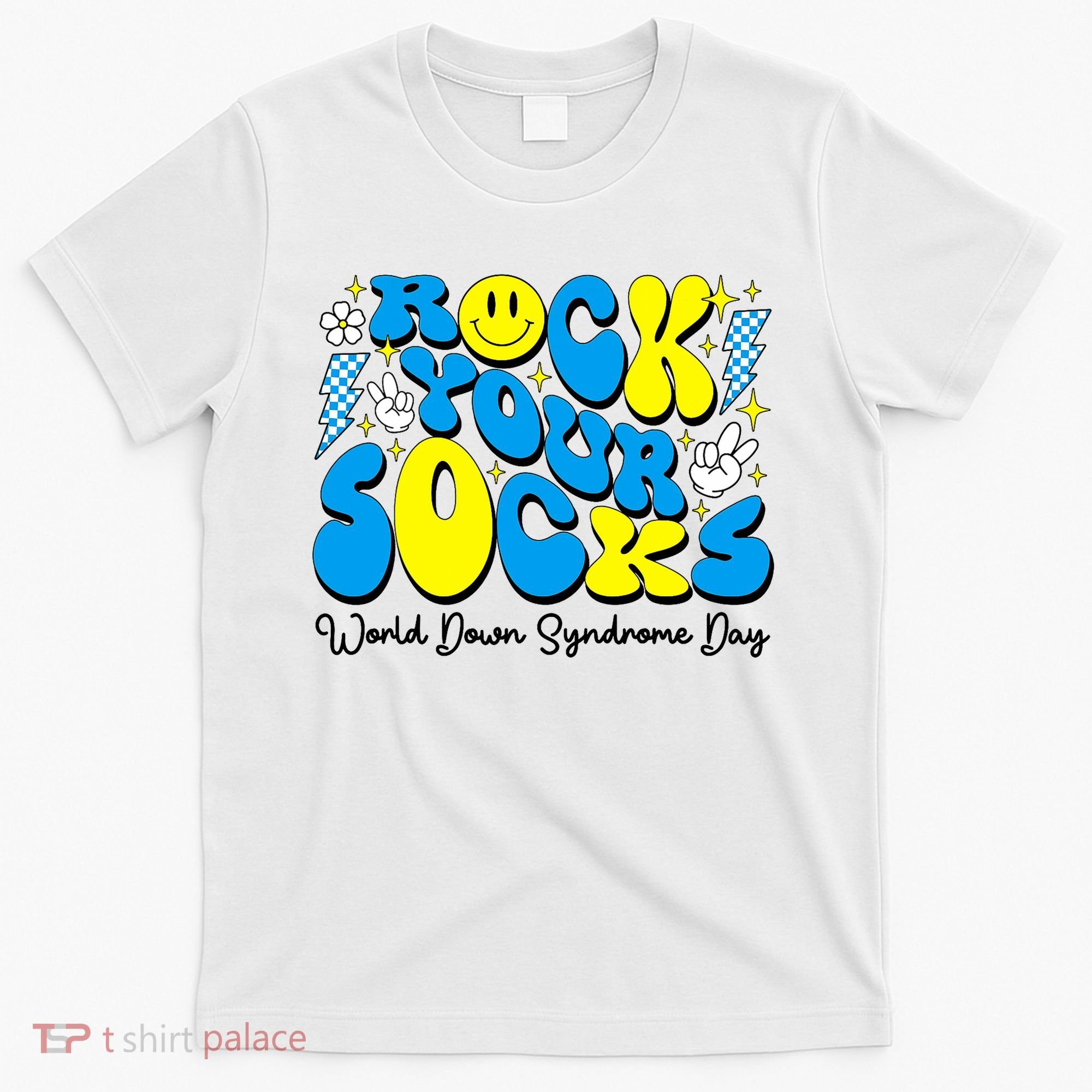 Groovy Rock Your Socks World Down Syndrome Awareness Day T-Shirt