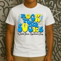 Groovy Rock Your Socks World Down Syndrome Awareness Day T-Shirt thumb 3