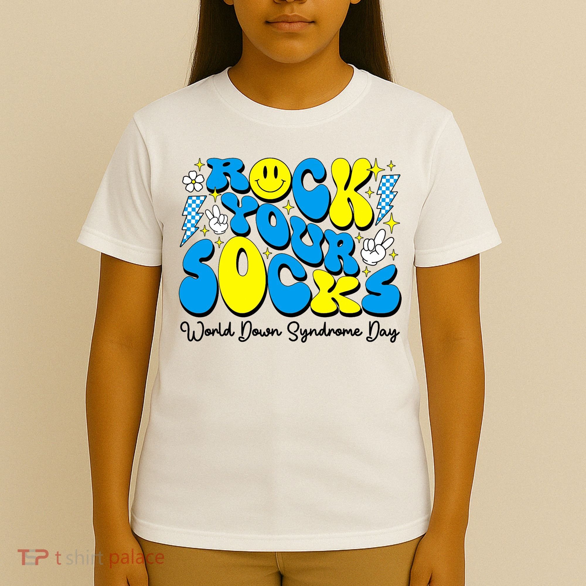 Groovy Rock Your Socks World Down Syndrome Awareness Day T-Shirt