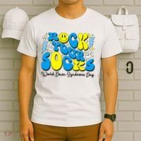 Groovy Rock Your Socks World Down Syndrome Awareness Day T-Shirt thumb 6