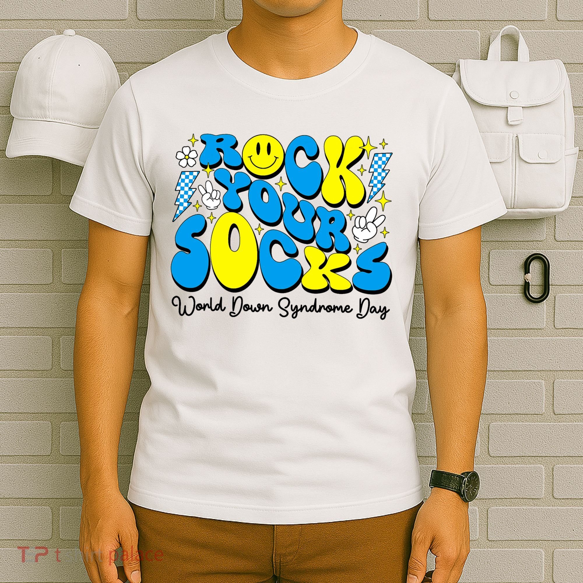 Groovy Rock Your Socks World Down Syndrome Awareness Day T-Shirt