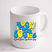 Groovy Rock Your Socks World Down Syndrome Awareness Day Coffee Mug thumb 1