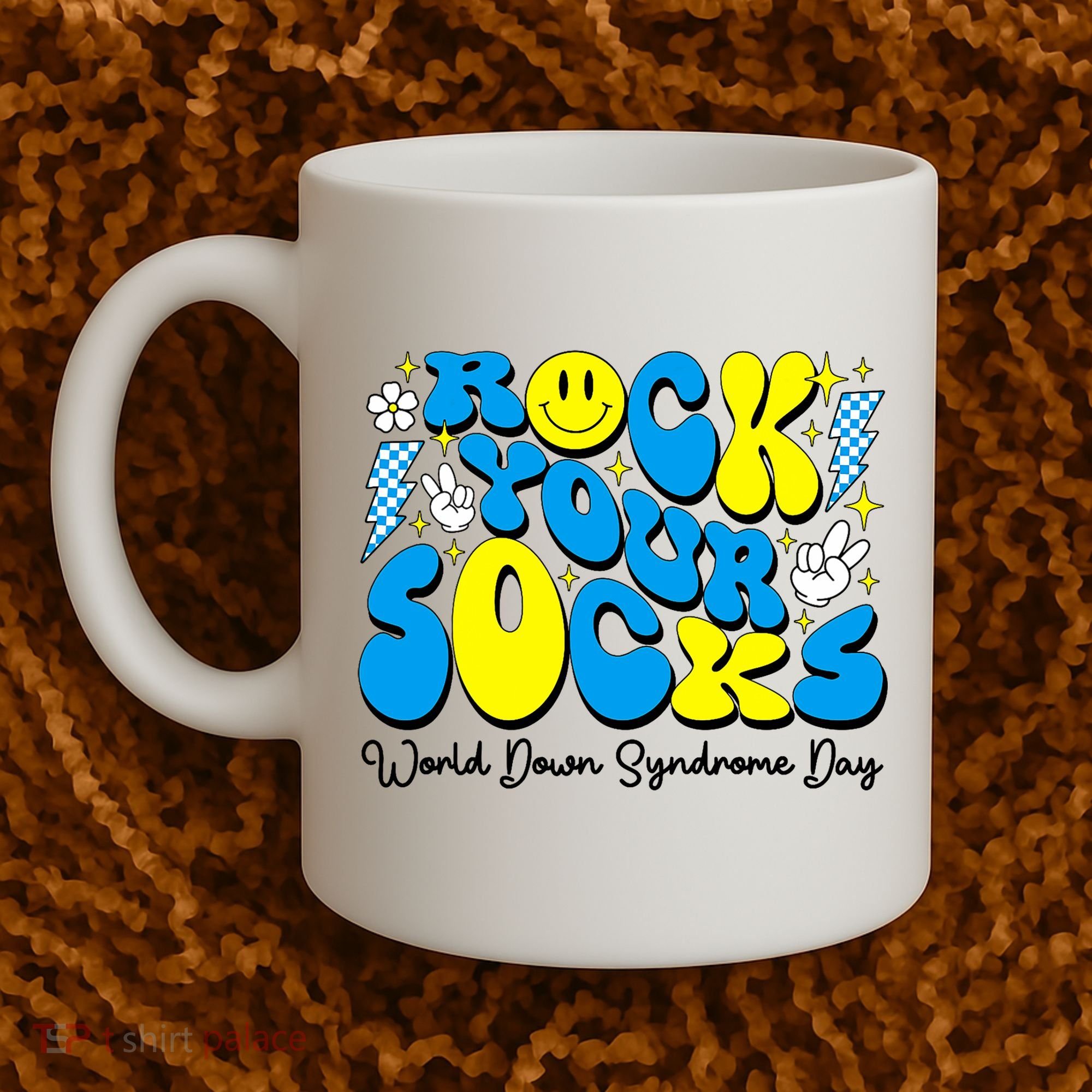 Groovy Rock Your Socks World Down Syndrome Awareness Day Coffee Mug