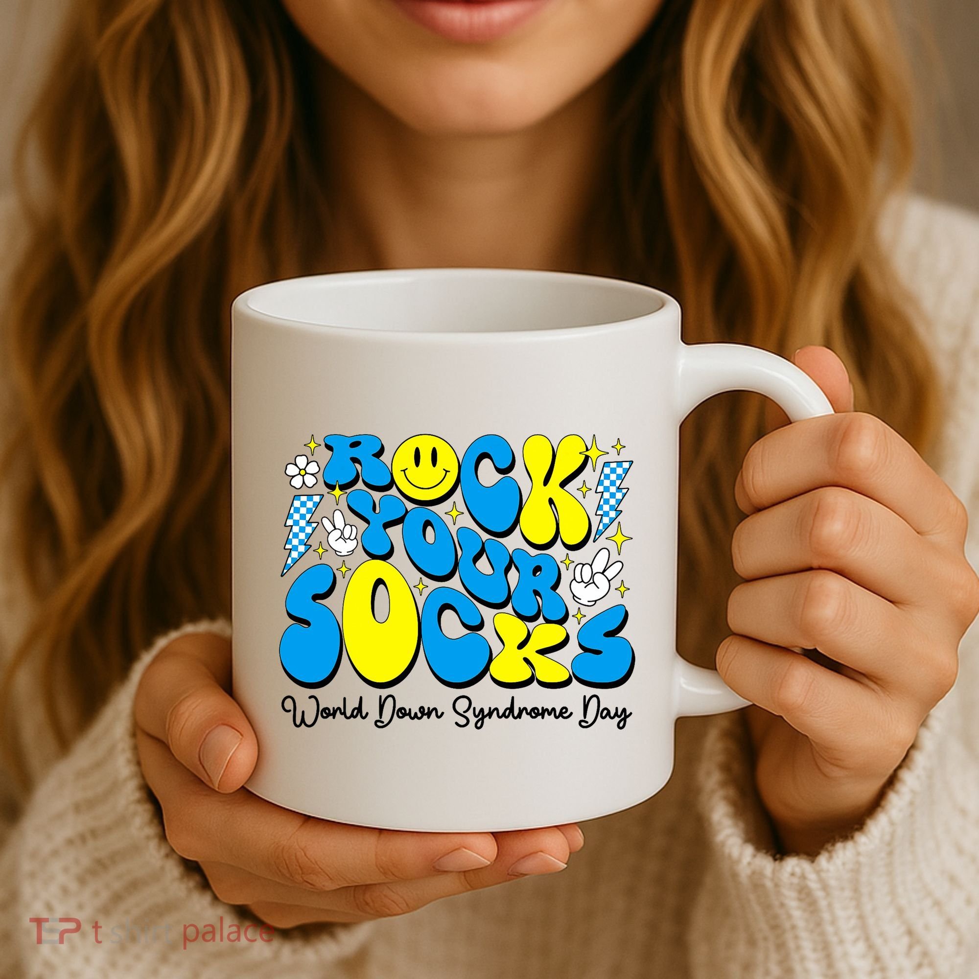 Groovy Rock Your Socks World Down Syndrome Awareness Day Coffee Mug