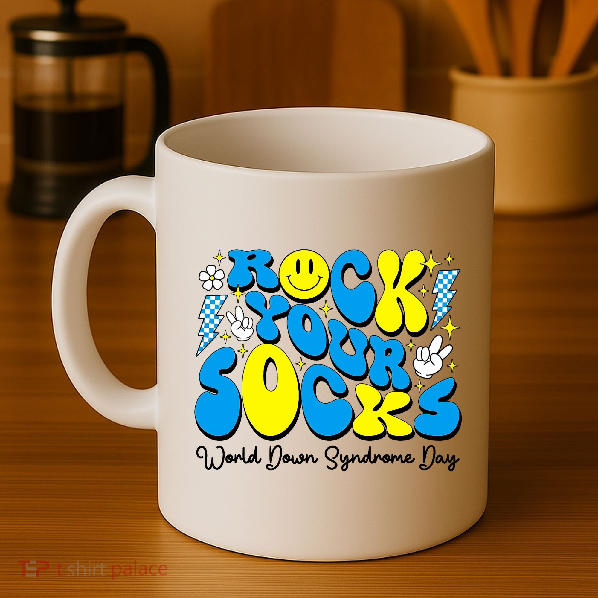 Groovy Rock Your Socks World Down Syndrome Awareness Day Coffee Mug