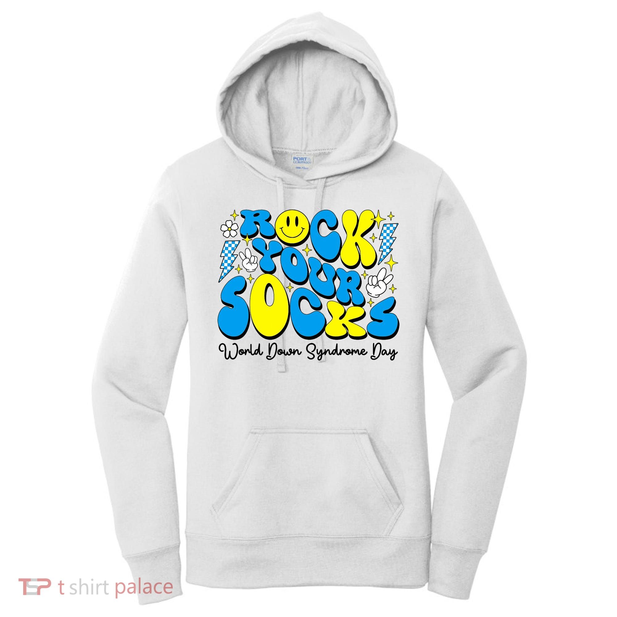 Groovy Rock Your Socks World Down Syndrome Awareness Day Women's Hoodie