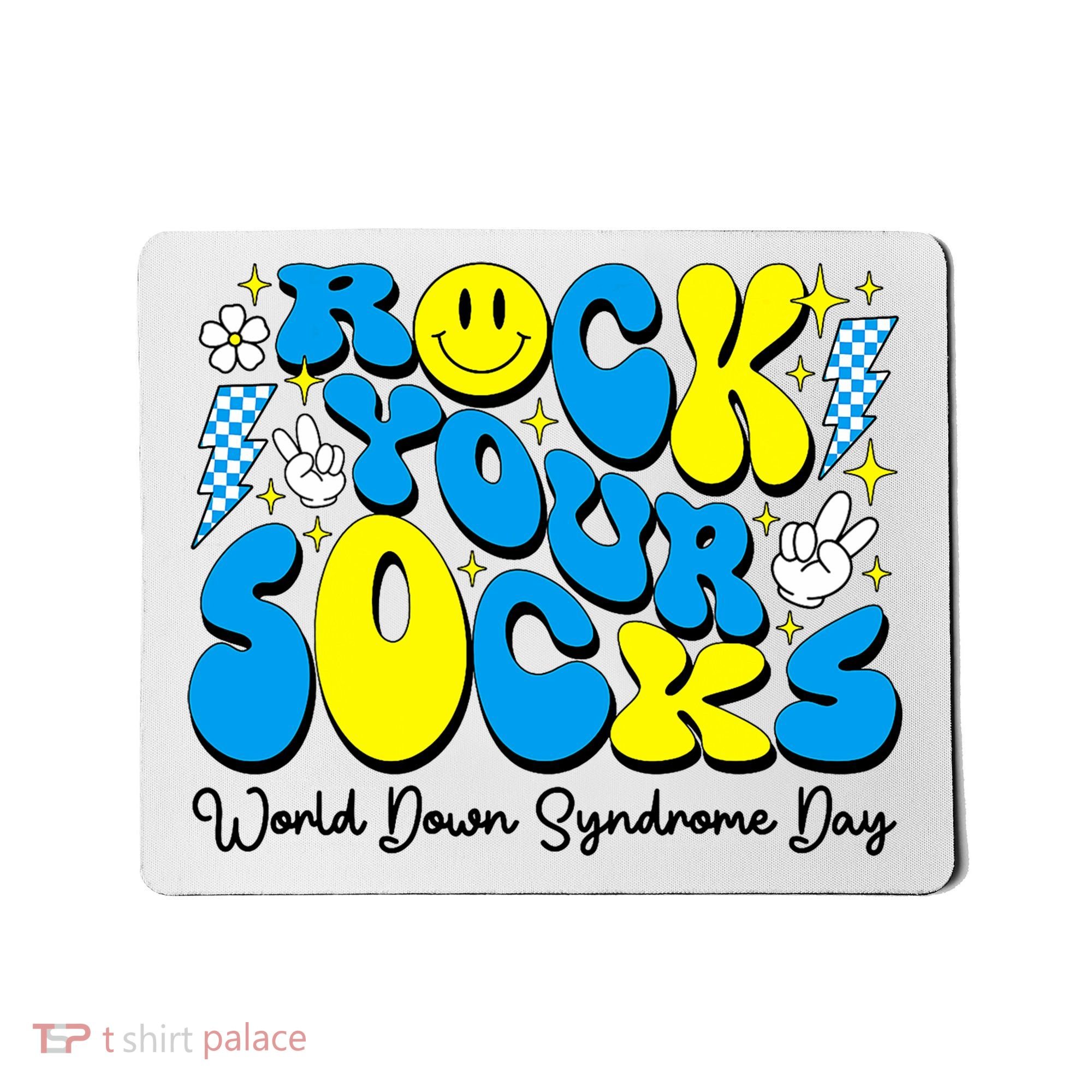 Groovy Rock Your Socks World Down Syndrome Awareness Day Mousepad