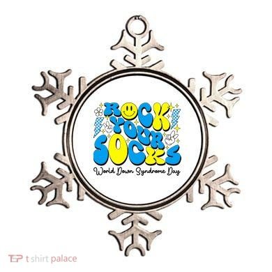 Groovy Rock Your Socks World Down Syndrome Awareness Day Ornament