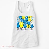 Groovy Rock Your Socks World Down Syndrome Awareness Day Women's Tank Top thumb 0