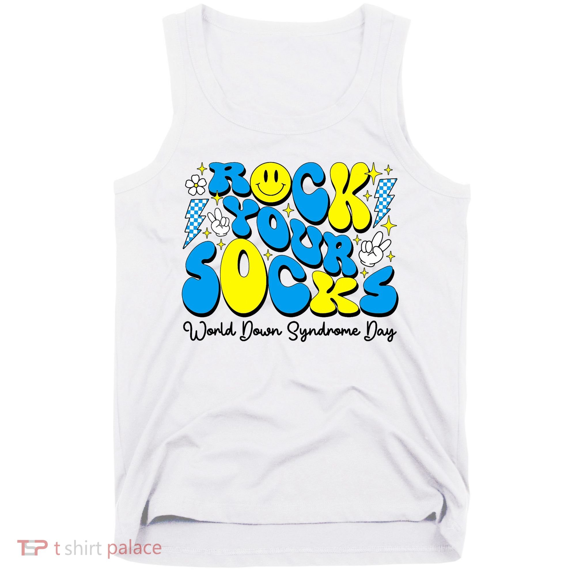 Groovy Rock Your Socks World Down Syndrome Awareness Day Tank Top