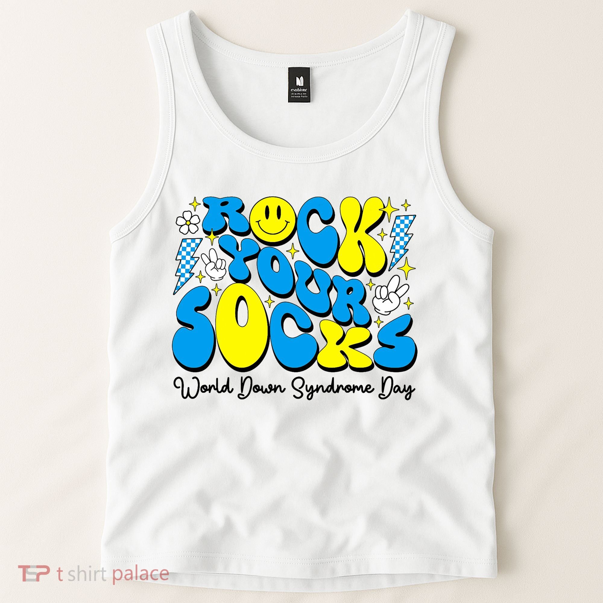 Groovy Rock Your Socks World Down Syndrome Awareness Day Tank Top